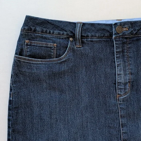 Croft & Barrow Effortless Stretch Denim Jean Skort 14 Blue Built-in Shorts - Picture 6 of 14